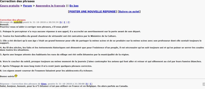 To Learn French dot com screen shot forum help